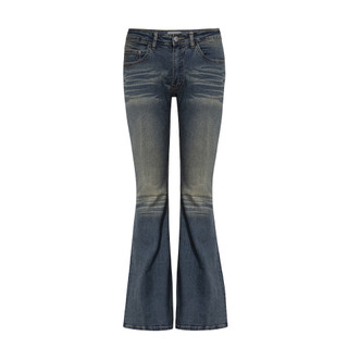 Tatichu - low rise dirty wash flared denim - quần jean cạp trễ ống loe