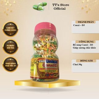 Cốm bổ cho bé Canxi D3 Unikids (Chai 30g)