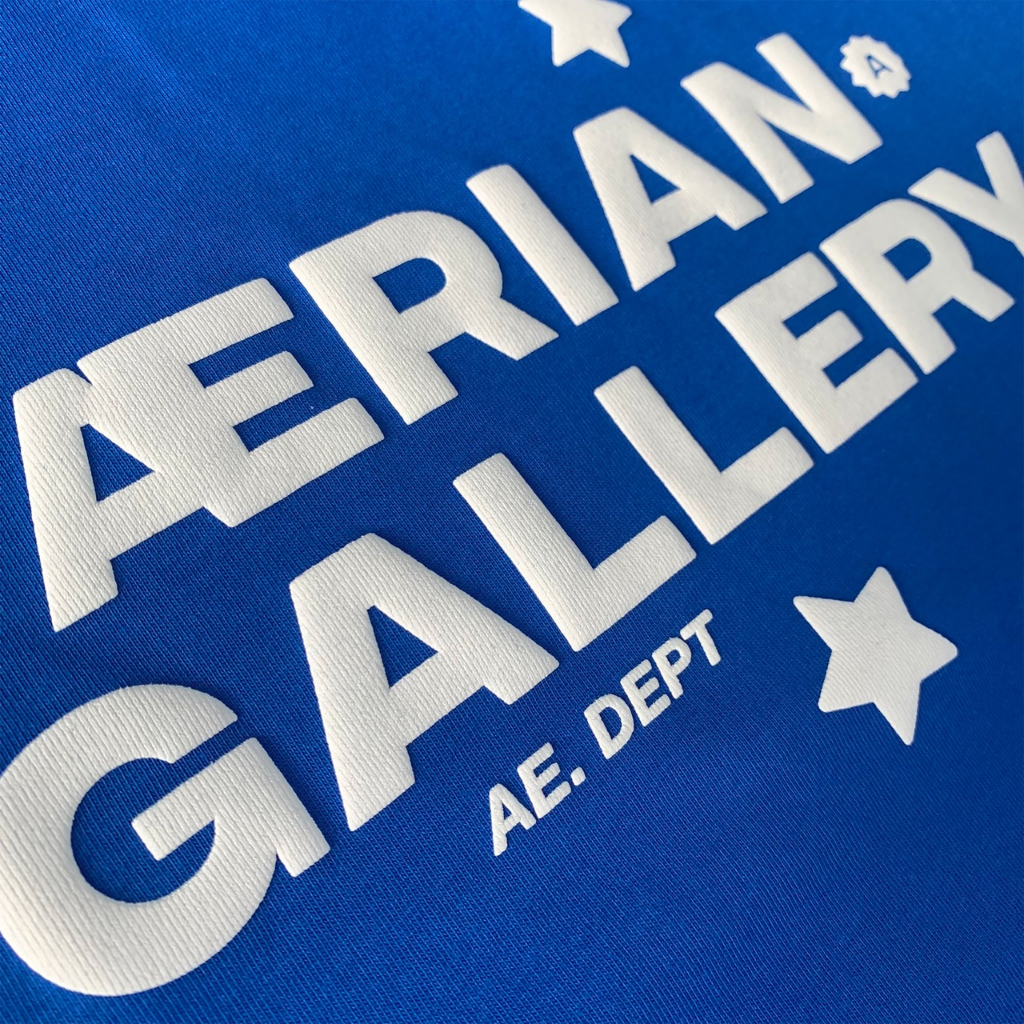 Áo AERIAN Gallery Star, Cotton 250gsm dệt Compact, Màu Kem / Đen / Hồng Dâu / Xanh Coban