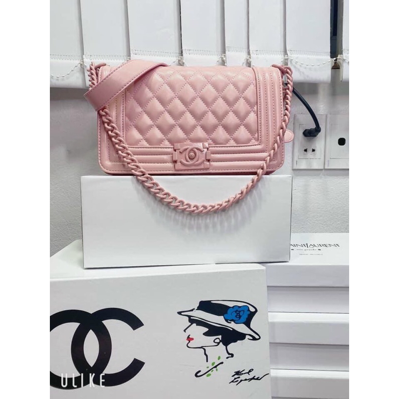 Túi Xách Nữ Ch Boy Da Hạt Tang Đồng Size 25 Đeo Chéo, Đeo Vai Sang Chảnh Hot Hit