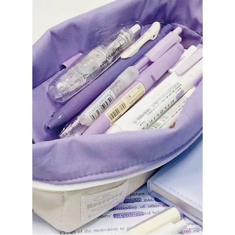 Túi bút cỡ lớn màu tím pasel Rose Park
