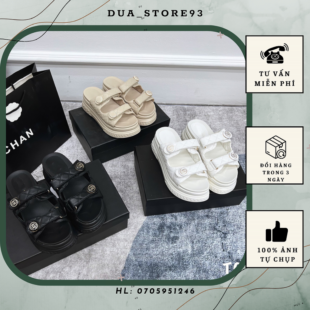 Dép Nữ 2 Quai Ngang dán trần chỉ phong cách hàn quốc hàng full box
