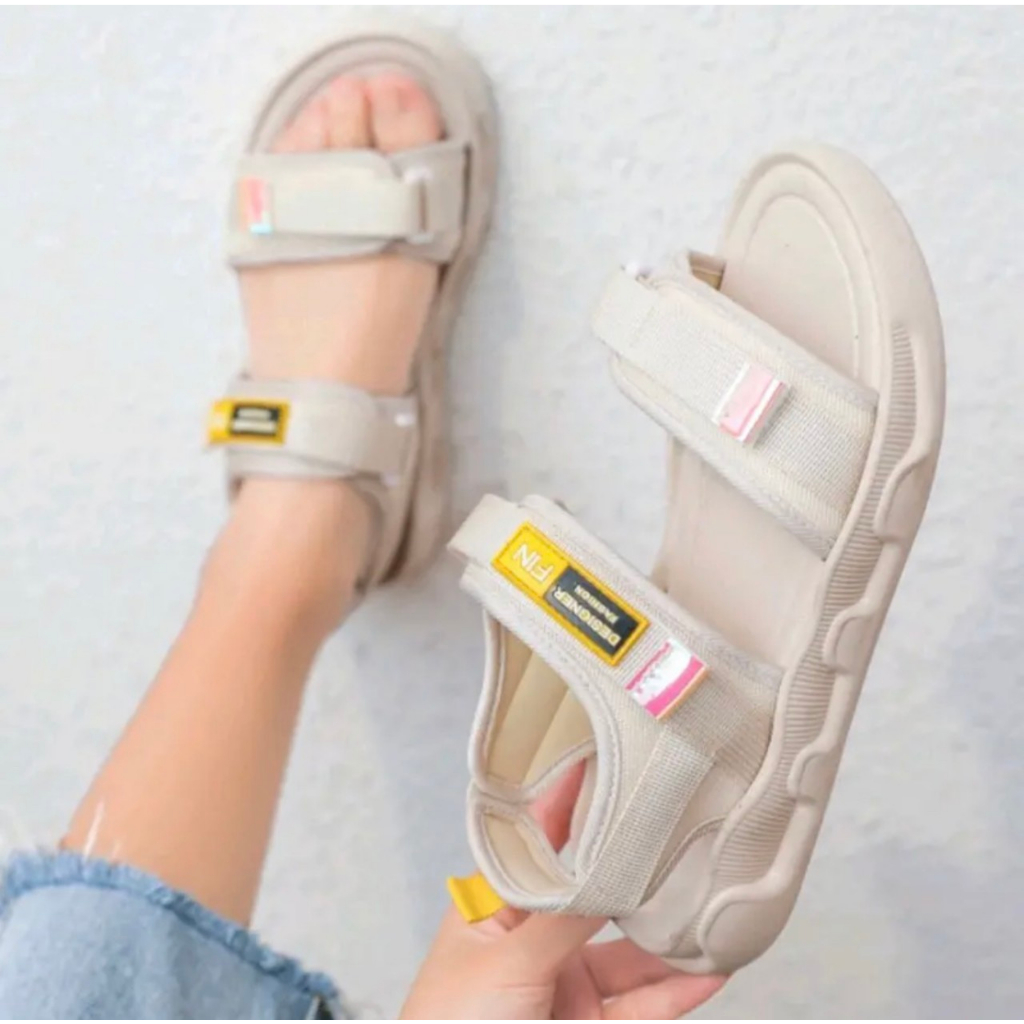Sandal Nữ Quai Dán Chữ Fin