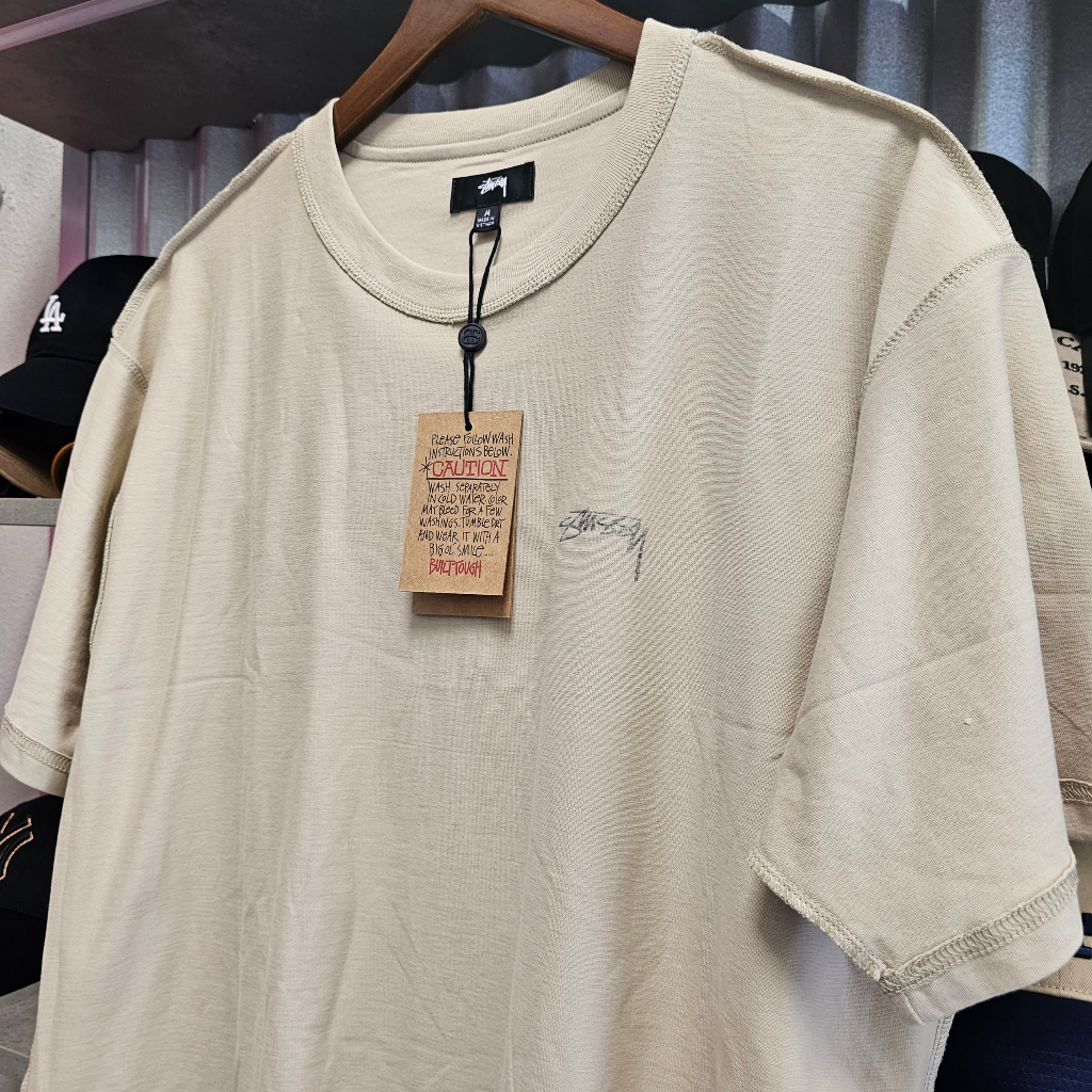 Chính hãng STUSSY LAZY TEE TAN - Áo thun Stussy Unisex Nam Nữ chính hãng Authenitc