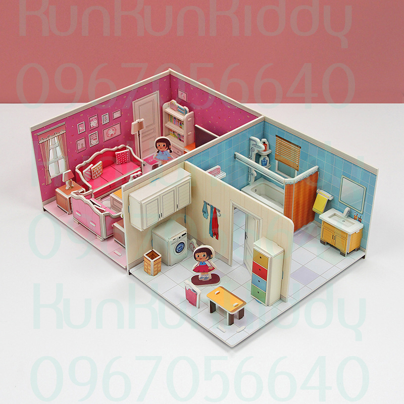 Đồ Chơi Giáo Dục Mô Hình Lắp Ráp 3D Bằng Giấy Bìa Xốp Cho Bé - Phòng Của Bé