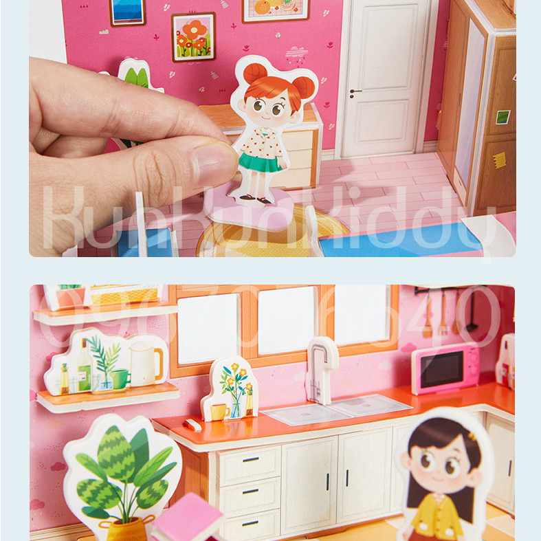 Đồ Chơi Giáo Dục Mô Hình Lắp Ráp 3D Bằng Giấy Bìa Xốp Cho Bé - Phòng Của Bé