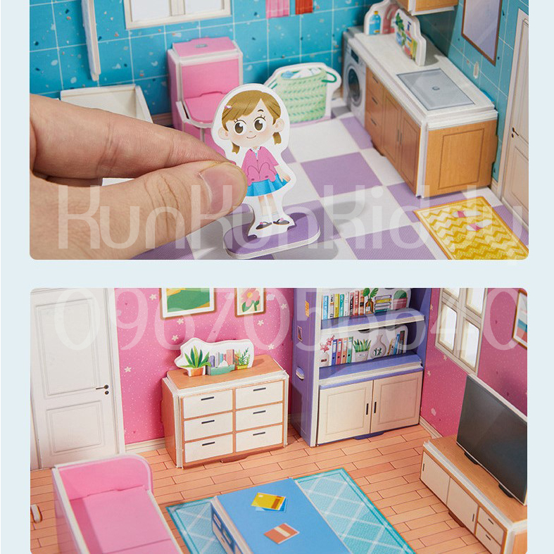 Đồ Chơi Giáo Dục Mô Hình Lắp Ráp 3D Bằng Giấy Bìa Xốp Cho Bé - Phòng Của Bé