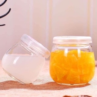 Hũ làm sữa chua béo  200ml, Hũ Thuỷ Tinh Sữa Chua Béo Nắp Dung Tích 200ml,Hủ Thạch Rau Câu, Kèm Nắp Đậy Kín Tiện Lợi