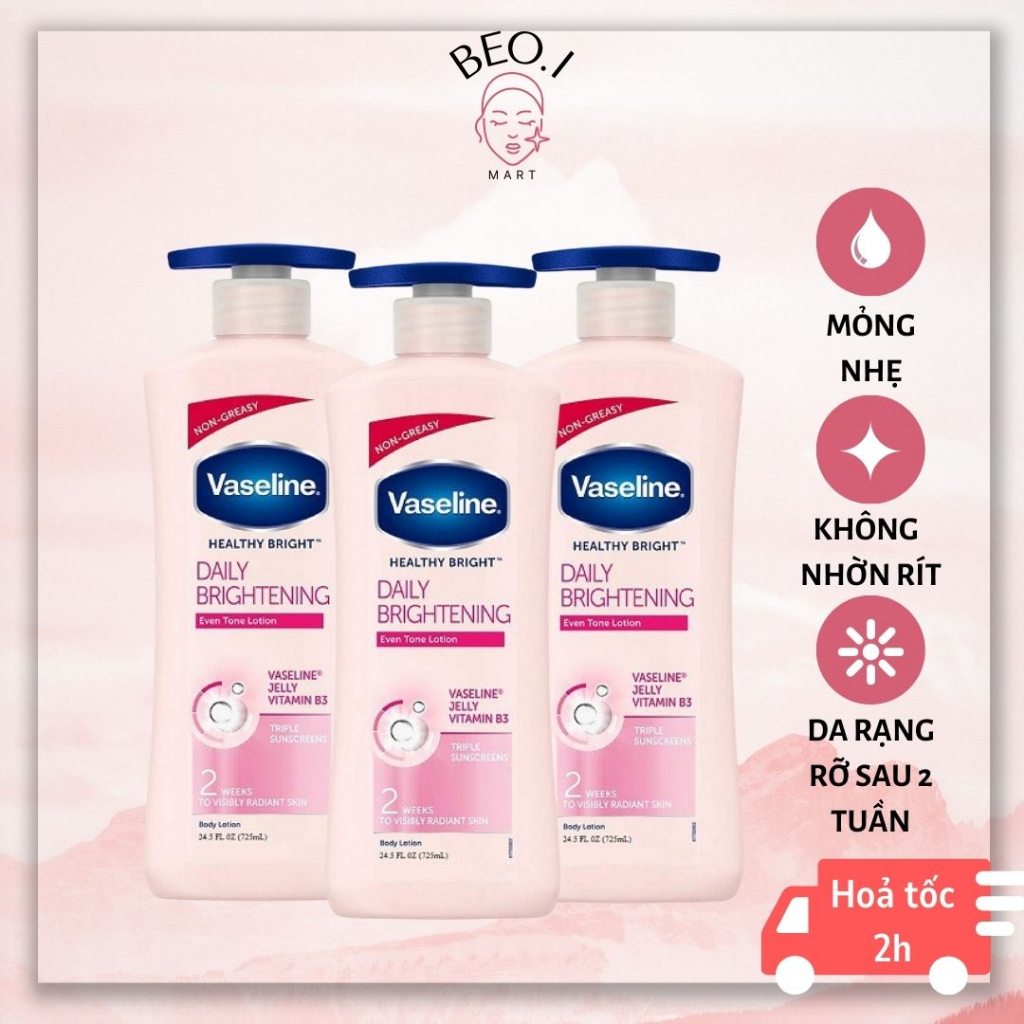 Dưỡng Thể Vaseline Daily Brightening 725ml  Làm Trắng Body - Beoi Mart
