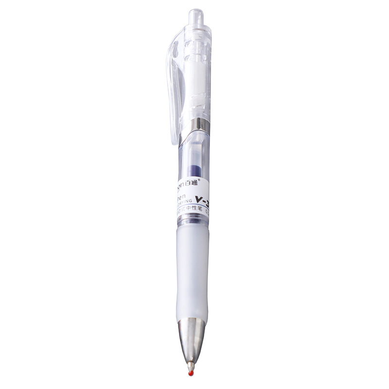 Bút gel Bitoon V35 bấm ngòi 0.5mm, Bút bi nước văn phòng trong suốt, Bút gel bấm cao cấp
