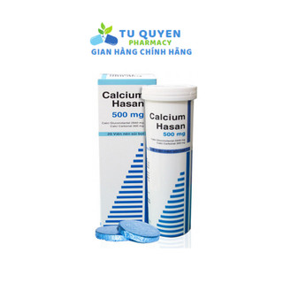Calcium Hasan 500mg giúp bổ sung canxi cho xương chắc khoẻ tube 20 viên sủi hoà tan