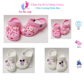 [ Tặng 10 sticker] Dép Cross bé gái màu trắng, hồng Thái Sơn Shop Sục Crocs Classic nam nu người lớn trẻ em bé traì
