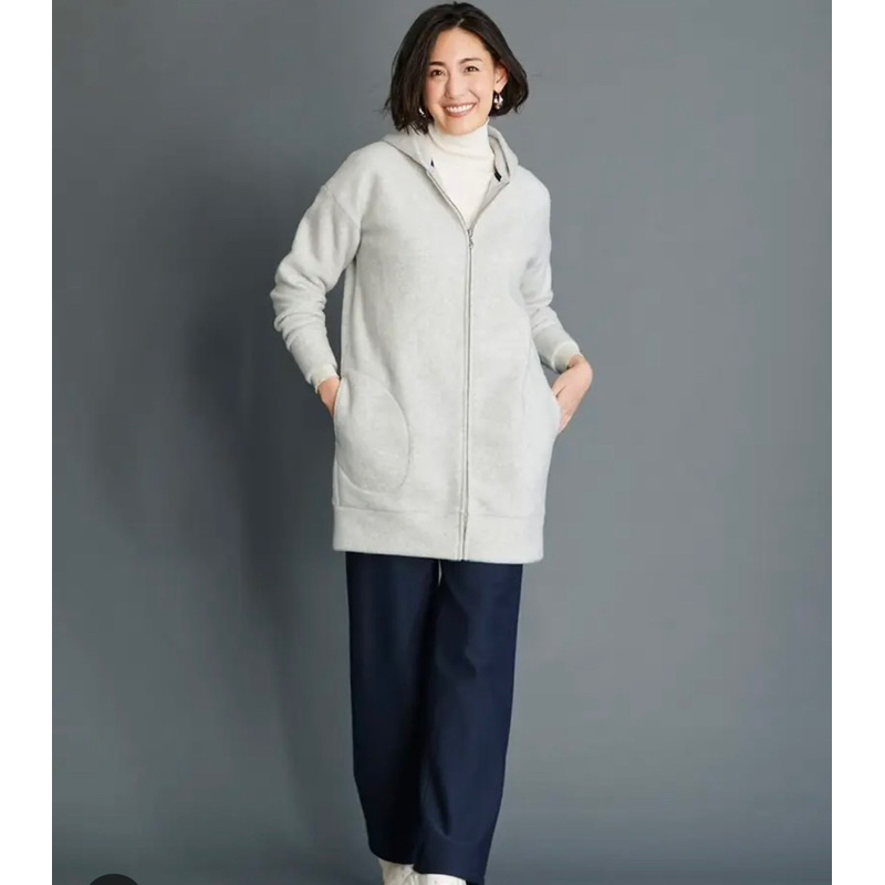 Áo khoác nỉ dáng dài màu xám  - Thanh lý vnxk