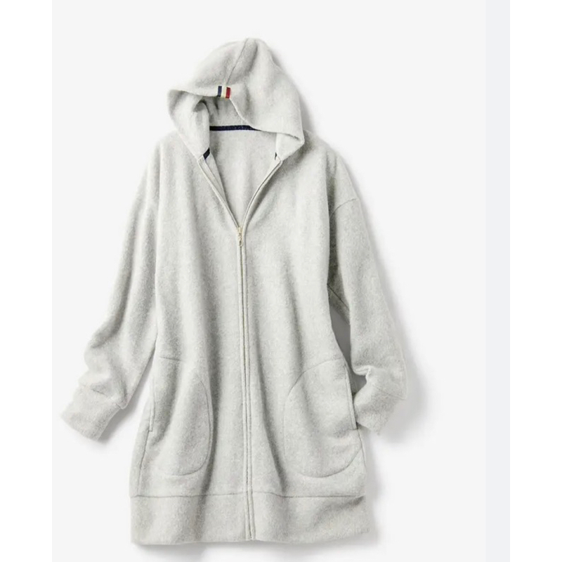 Áo khoác nỉ dáng dài màu xám  - Thanh lý vnxk