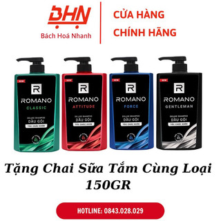 Chai dầu gội romano + tặng chai sữa tắm