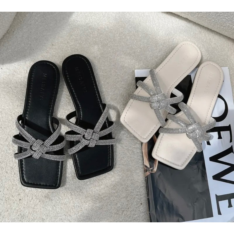 Dép bệt nữ quai đính đá Đan thời Trang cá tính có bigsize từ 35 đến 46