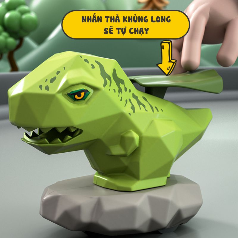 Xe khủng long mini dễ thương, Xe đồ chơi cho bé trai chạy bằng cót, nhiều loại nhiều màu