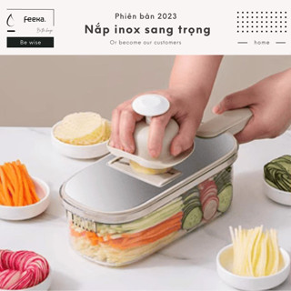 Bộ nạo sợi rau củ đa năng FEEKA 6 lưỡi dao, đồ bào rau củ đa năng cao cấp nhỏ gọn