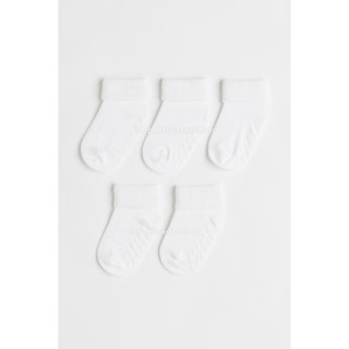 SÉT 5 ĐÔI TẤT H..M TRẮNG TRƠN DƯ XỊN CÓ CHỐNG TRƯỢT CHO BÉ ĐỦ SIZE 0M,3M,6M,9M,12M,18M,24M,3y