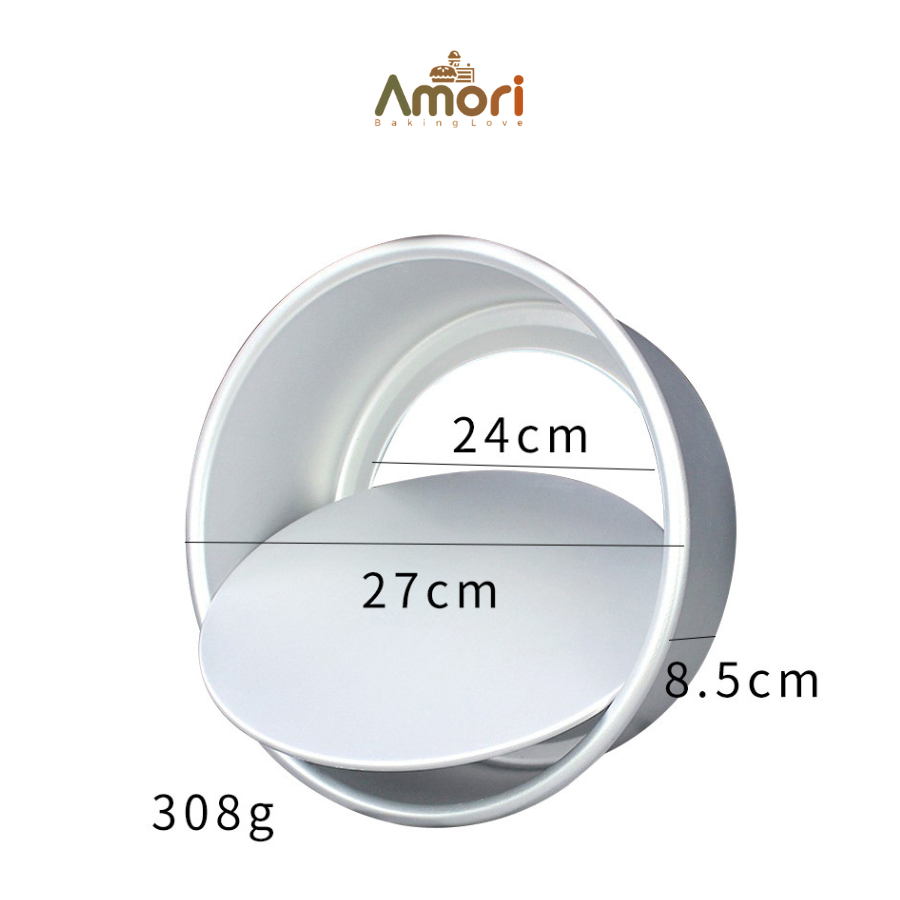 Khuôn Làm Bánh Hình Tròn Hợp Kim Nhôm Đế Rời Tiện Lợi KB01