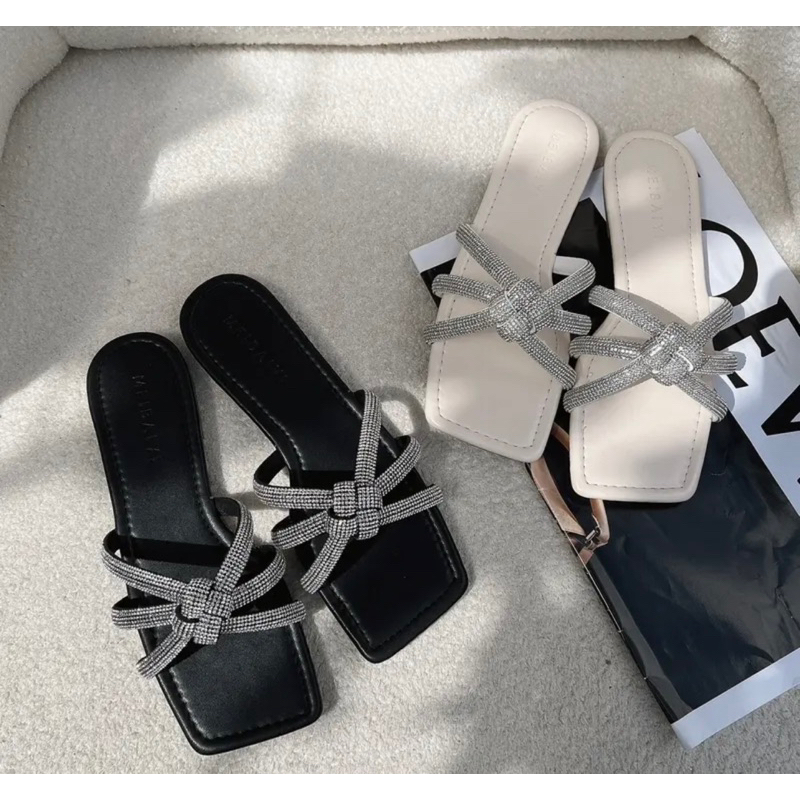 Dép bệt nữ quai đính đá Đan thời Trang cá tính có bigsize từ 35 đến 46