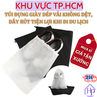 Set 10 Túi đựng giày, dép có dây rút vải không  dệt (đựng vừa 1 đôi giày), tiện dụng khi đi du lịch,  bảo quản gọn gàng