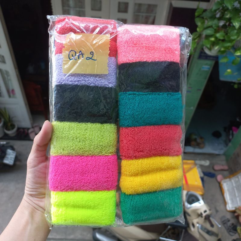 Túi 12 Len cột tóc bản to len cứng búi tóc (4×7.5cm)