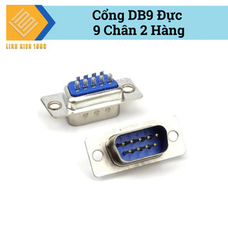 Đầu DB9 đực 2 hàng chân hàn pcb chuẩn rs232