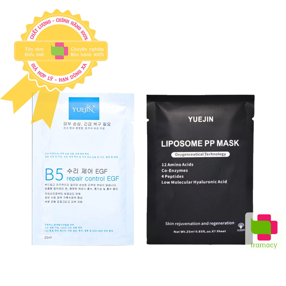 Mặt nạ Yuejin B5 Repair Control EGF, Hàn Quốc (25ml) phục hồi, cấp ẩm làm dịu da ngừa lão hóa nếp nhăn