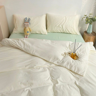 Set chăn ga gối cotton notag pastel - Màu bạc hà kem