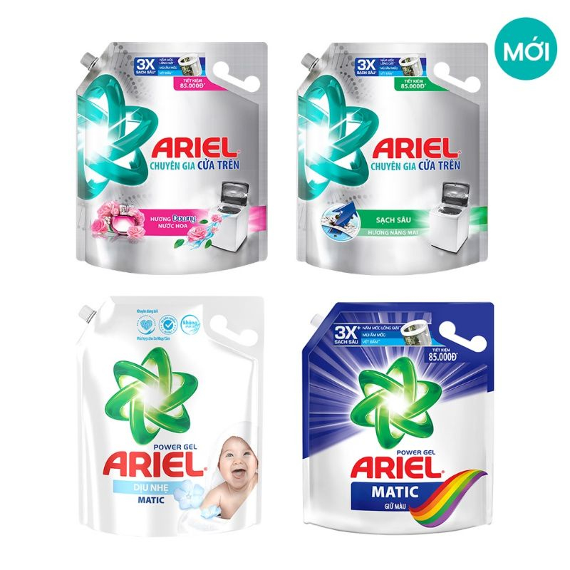 NƯỚC GIẶT ARIEL CỬA TRƯỚC, CỬA TRÊN 3.14L