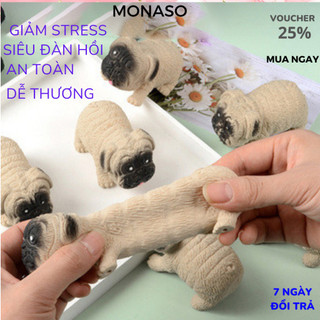 Đồ Chơi Nắn bóp Con chó Cún Pug Silicon, Cún Pug Silicon Xả Stress Biến hình bóp nắn co giãn, đồ chơi xả stress CD1