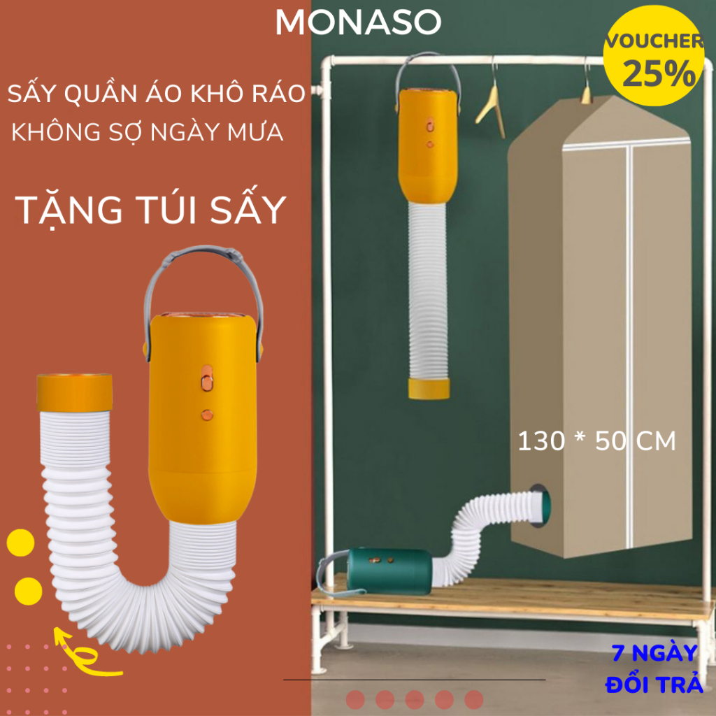 Máy Tủ Sấy Quần Áo Mini 500W, Máy sưởi ấm máy sấy giày, sưởi ấm diệt khuẩn, khử mùi, công suất lớn nhỏ gọn RF168 MONASO