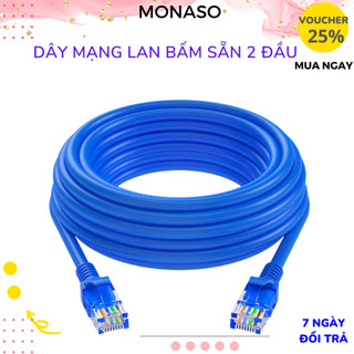 Dây mạng lan bấm sẵn 2 đầu 5m 10m 15m 20m Dây Cáp mạng lan chính hãng chuẩn RJ45 MONASO