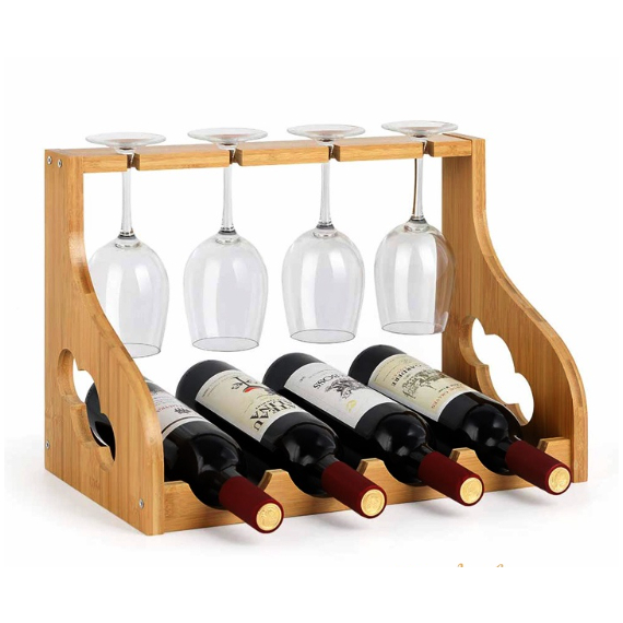 Giá kệ rượu vang để bàn bằng gỗ tre