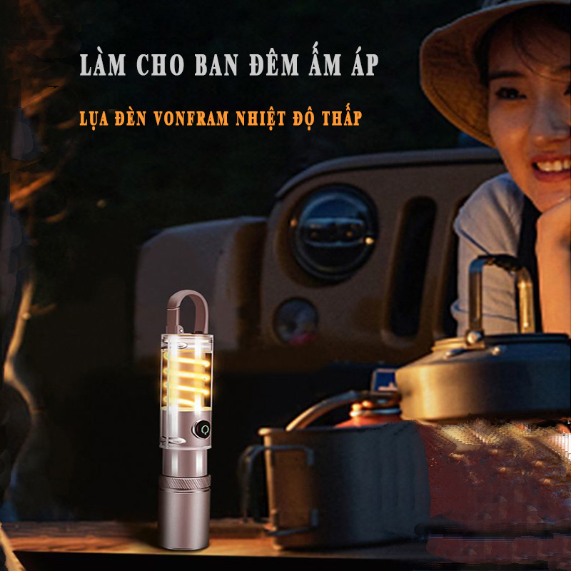 Đèn Pin XHP50 Siêu Sáng Zoom led laze chiếu xa chống nước bảo sạc sáng cầm tay dã ngoài trời cắm trại đi chơi picnic thở