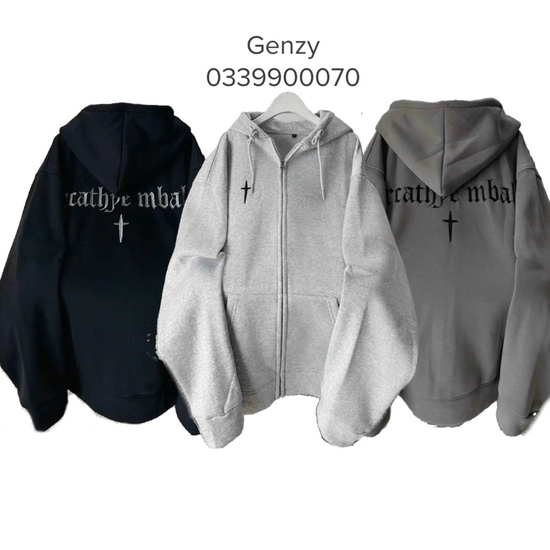 Áo khoác hoodie nỉ trơn nam nữ BRCATHPE MBALL Ulzzang zip khoá kéo form siêu rộng Unisex  NÓN RỘNG kèm ảnh thật