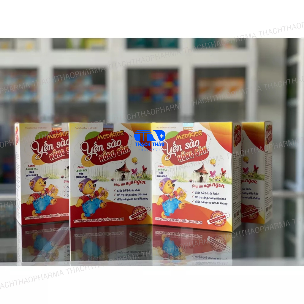 SIRO YẾN SÀO HỒNG SÂM GIÚP KÍCH THÍCH ĂN NGON, NGỦ NGON CHO BÉ MEDIKIDS- HỘP 20 ỐNG