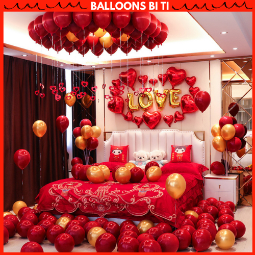 Bóng bay trang trí phòng cưới phòng tân hôn balloons Bi Ti