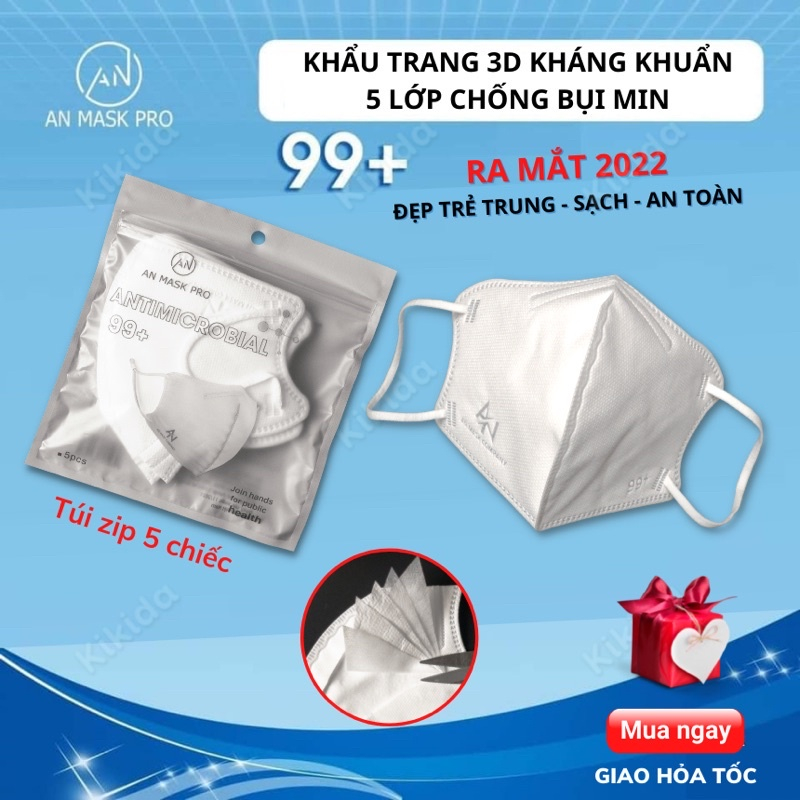 Sỉ 1 Thùng 200 Chiếc khẩu trang N99+  ANMASK 5 lớp kháng khuẩn cao chính hãng