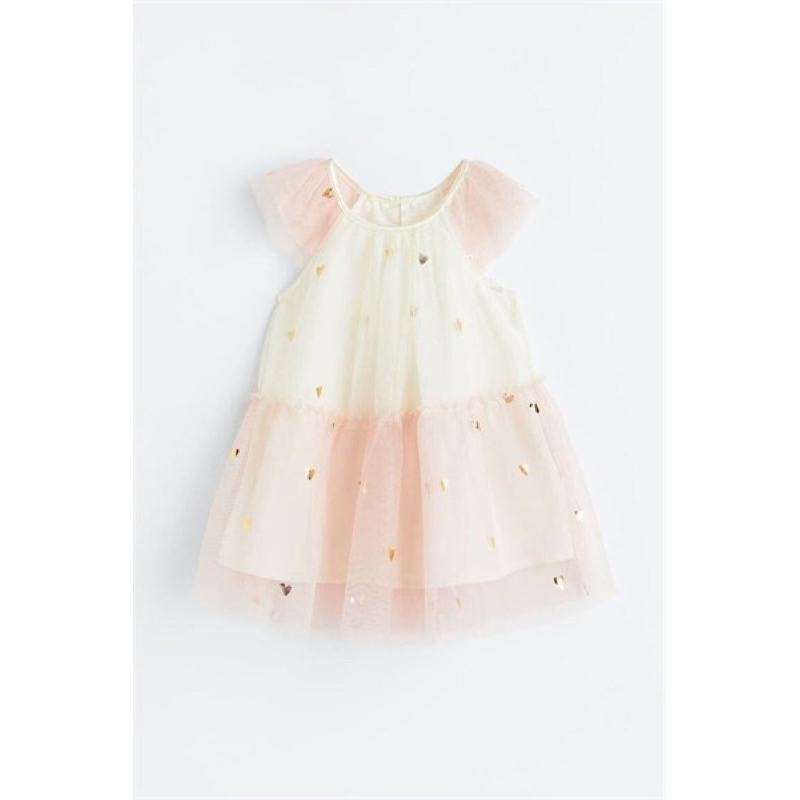 (H&M CHÍNH HÃNG) Váy voan tim công chúa dành cho bé gái vợt sale giá rẻ