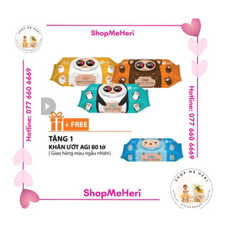Combo 3 gói khăn ướt agi 100 tờ tặng kèm 1 gói agi 80 tờ.