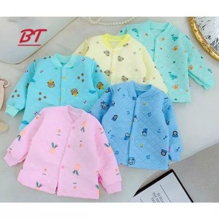 Áo Khoác Trần Bông, Áo Bông Xốp Cổ Tàu Cho Bé 3-10KG