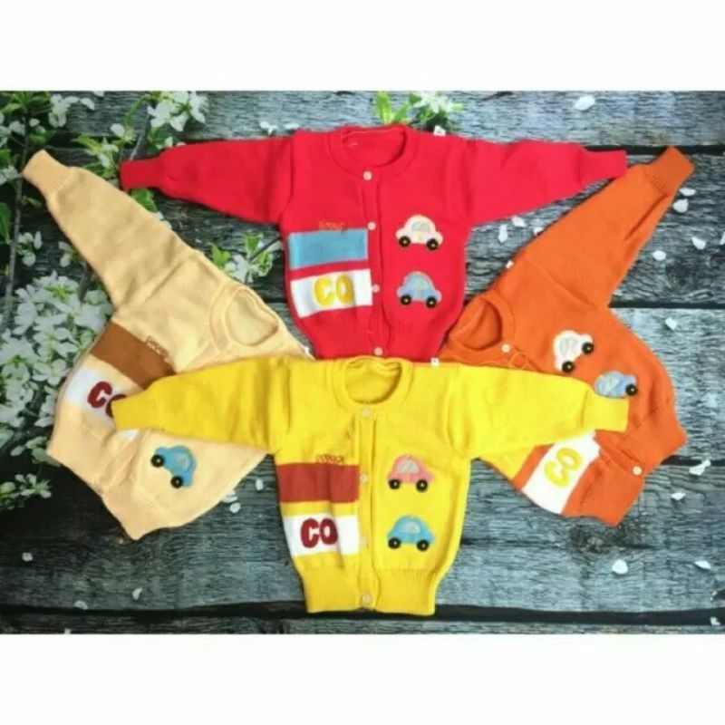 Áo Len Sơ Sinh Hình ÔTô Cho Bé 3-7KG