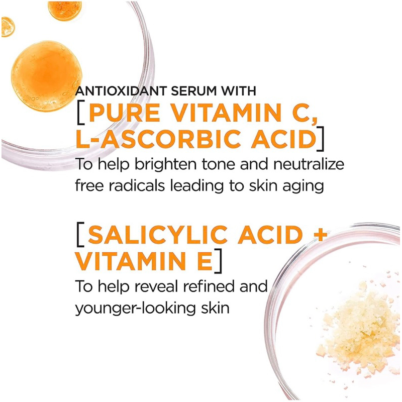 USA_Serum Loreal giúp sáng da, chống lão hóa L’Oréal Paris Revitalift Derm Intensives 12% Vitamin C + E +Salicylic