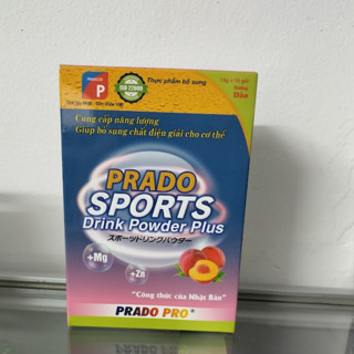 Oresol PRADO Sport drink power vị ĐÀO bù nước và chất điện giải cho cơ thể hộp 10 gói