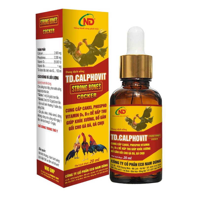 TD. Calphovit - Khoẻ xương, bổ gân gối gà đá, chim cảnh