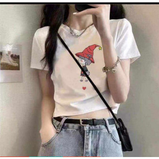 Áo croptop cô bé mũ đỏ mềm mịn dáng ôm