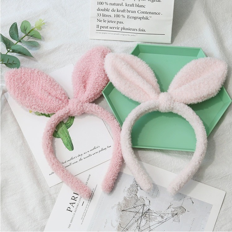 CC13 Băng đô cài nơ tai thỏ xinh xinh Cài cứng 5 cục bông siêu xinh siêu lạ