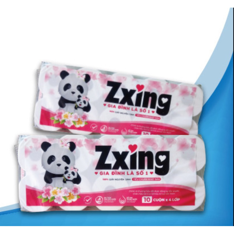 Giấy vệ sinh zxing gấu hồng cao cấp bịch 10 cuộn